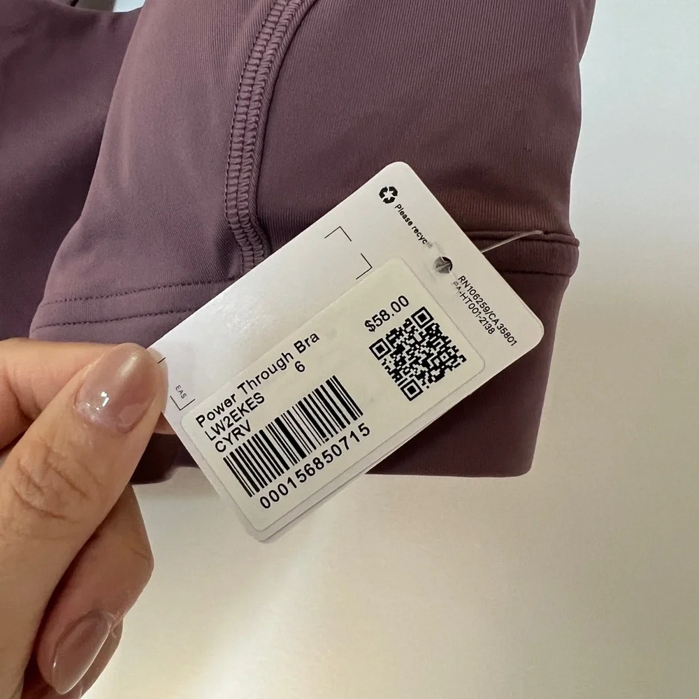 New ❤️ lululemon 6 power through bra - Plum color Sports Bra 6